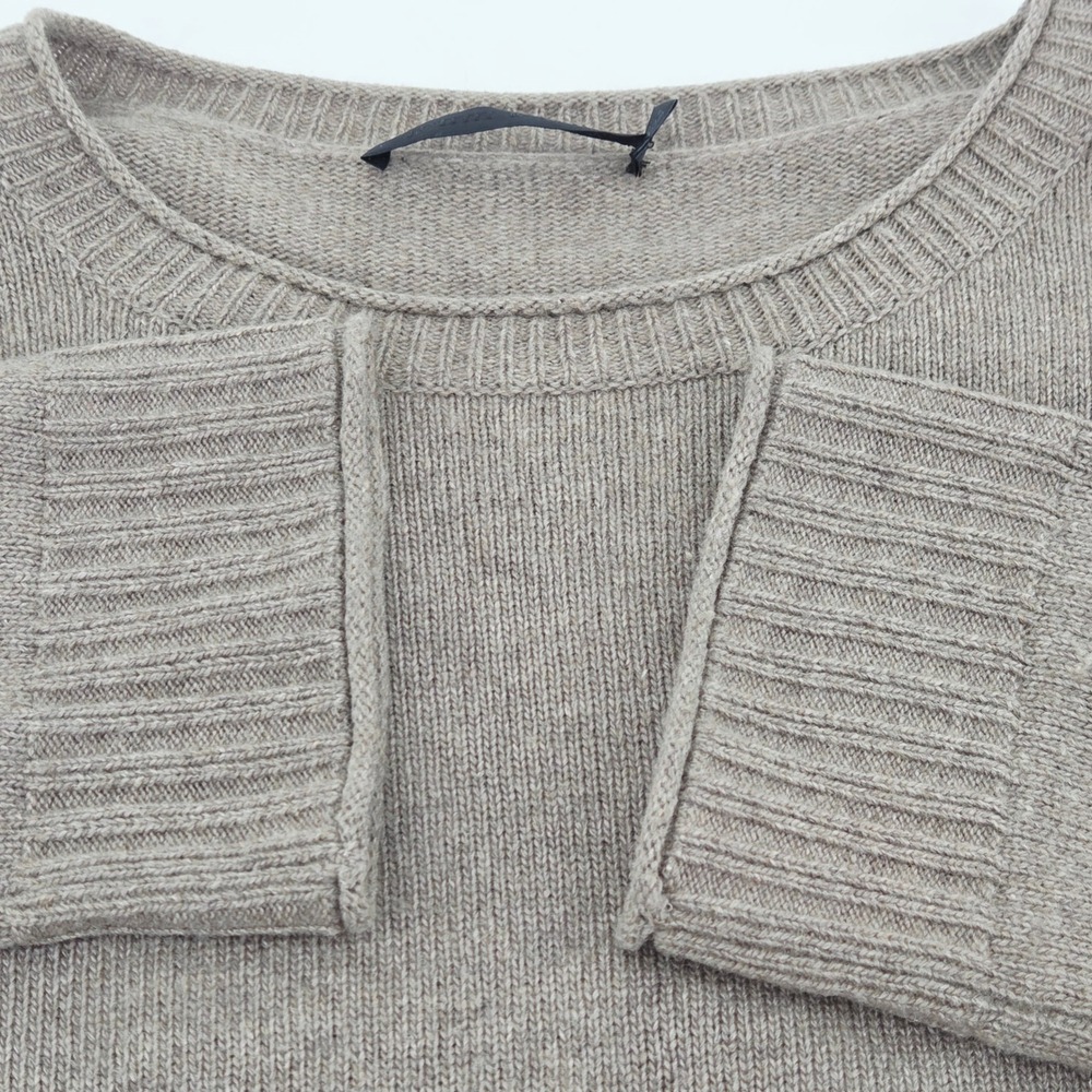 Jenni Kayne Wool Cashmere Blend Everyday Sweater Knit Oversized Taupe Brown XL - Picture 10 of 16